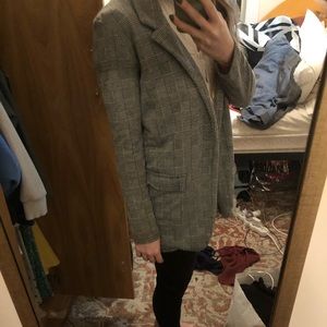Boohoo Gray Plaid Blazer